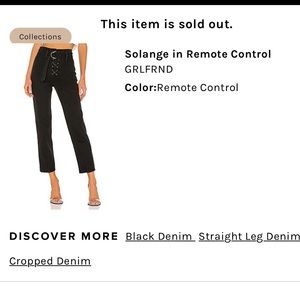 GRLFRND BLACK DENIM BELTED JEANS